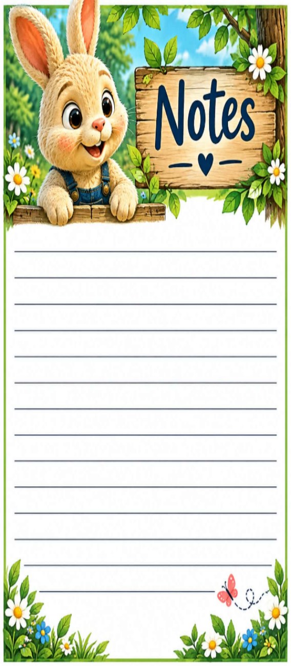 Bitty Baby Bunny notepad — catalog artwork preview