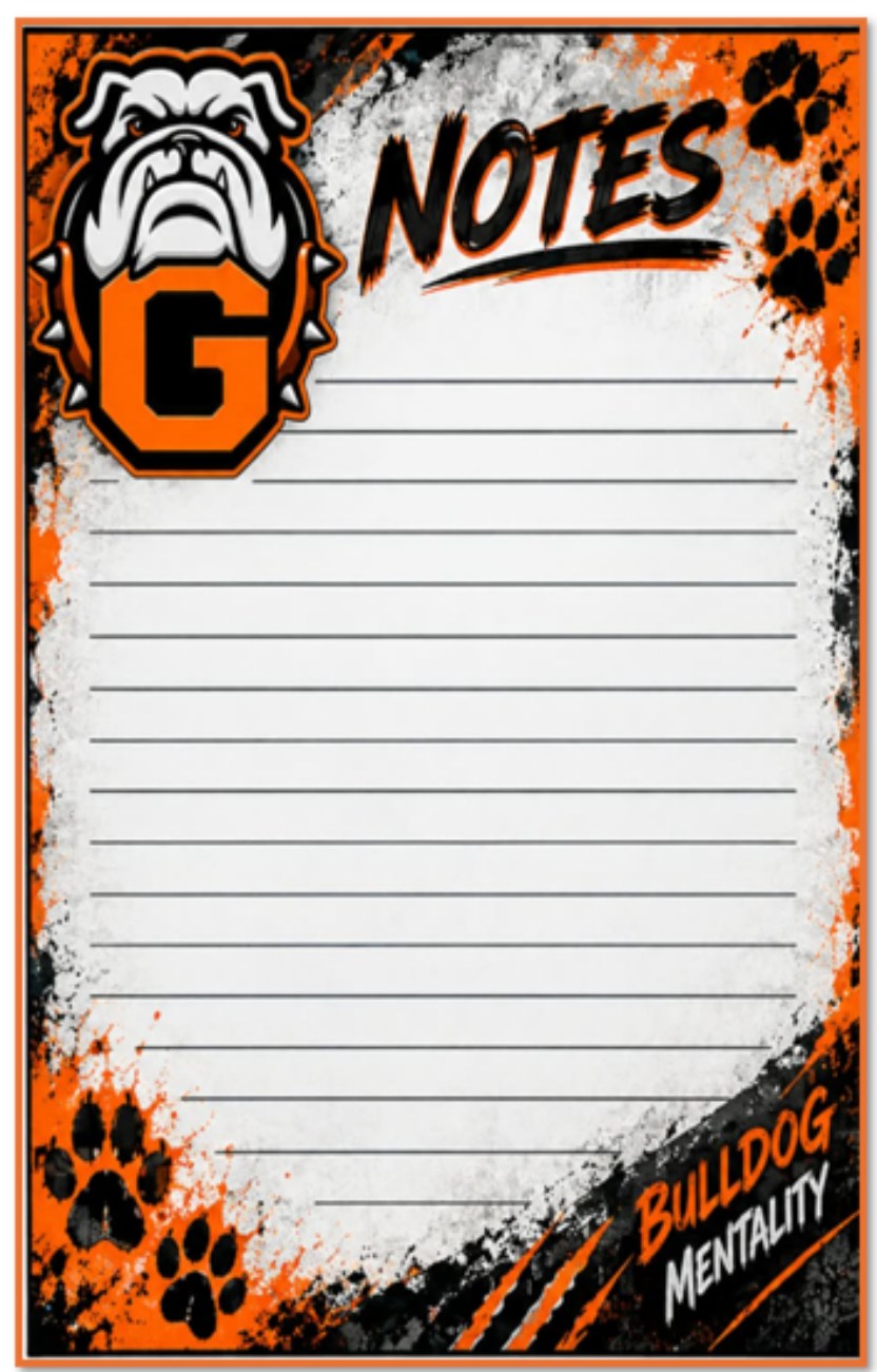 Bulldog Mascot notepad — catalog artwork preview