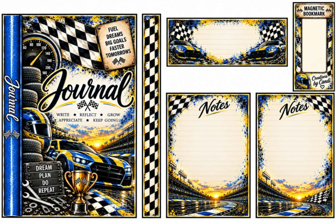 Racing — blue & yellow — catalog artwork preview