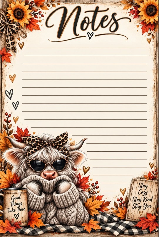 Autumn Owl notepad — catalog artwork preview