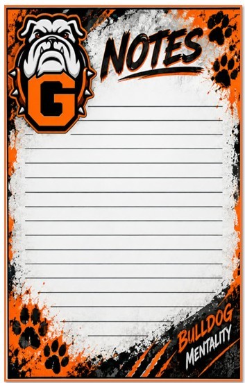 Bulldogs notepad — catalog artwork preview
