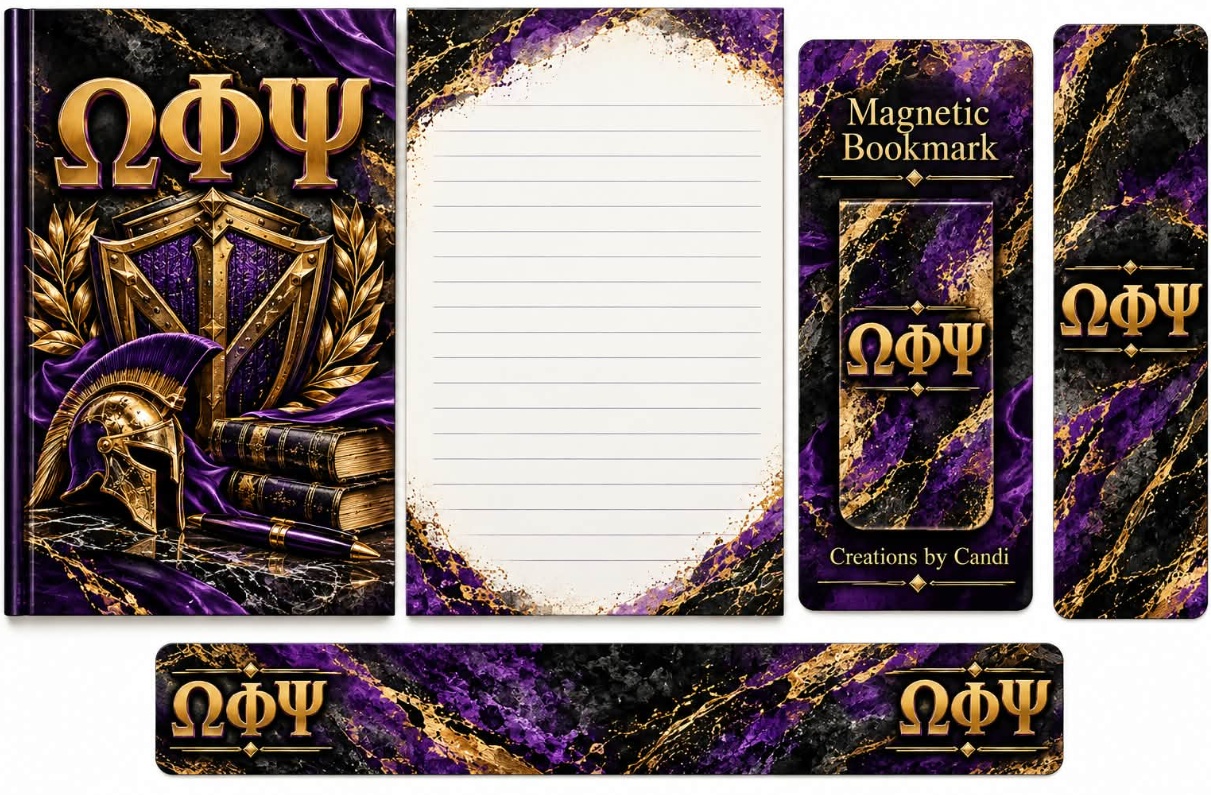 Omega Psi Phi — Purple & Gold — catalog artwork preview