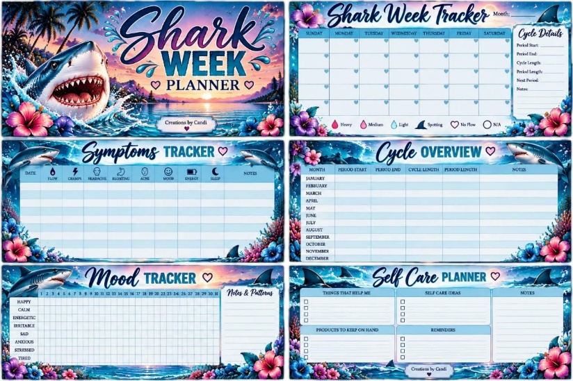 Shark Week Planner — catalog artwork preview