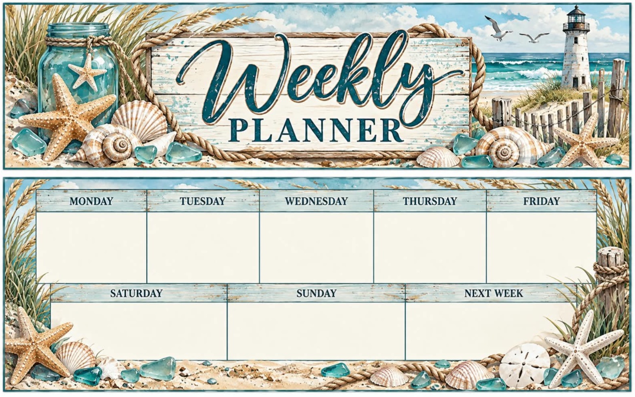 Weekly Planner — Coastal — catalog artwork preview