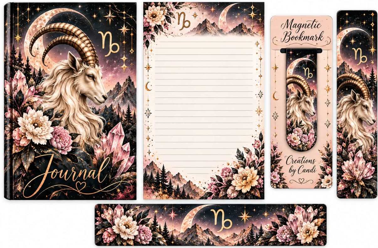 Capricorn — Pink Florals — catalog artwork preview